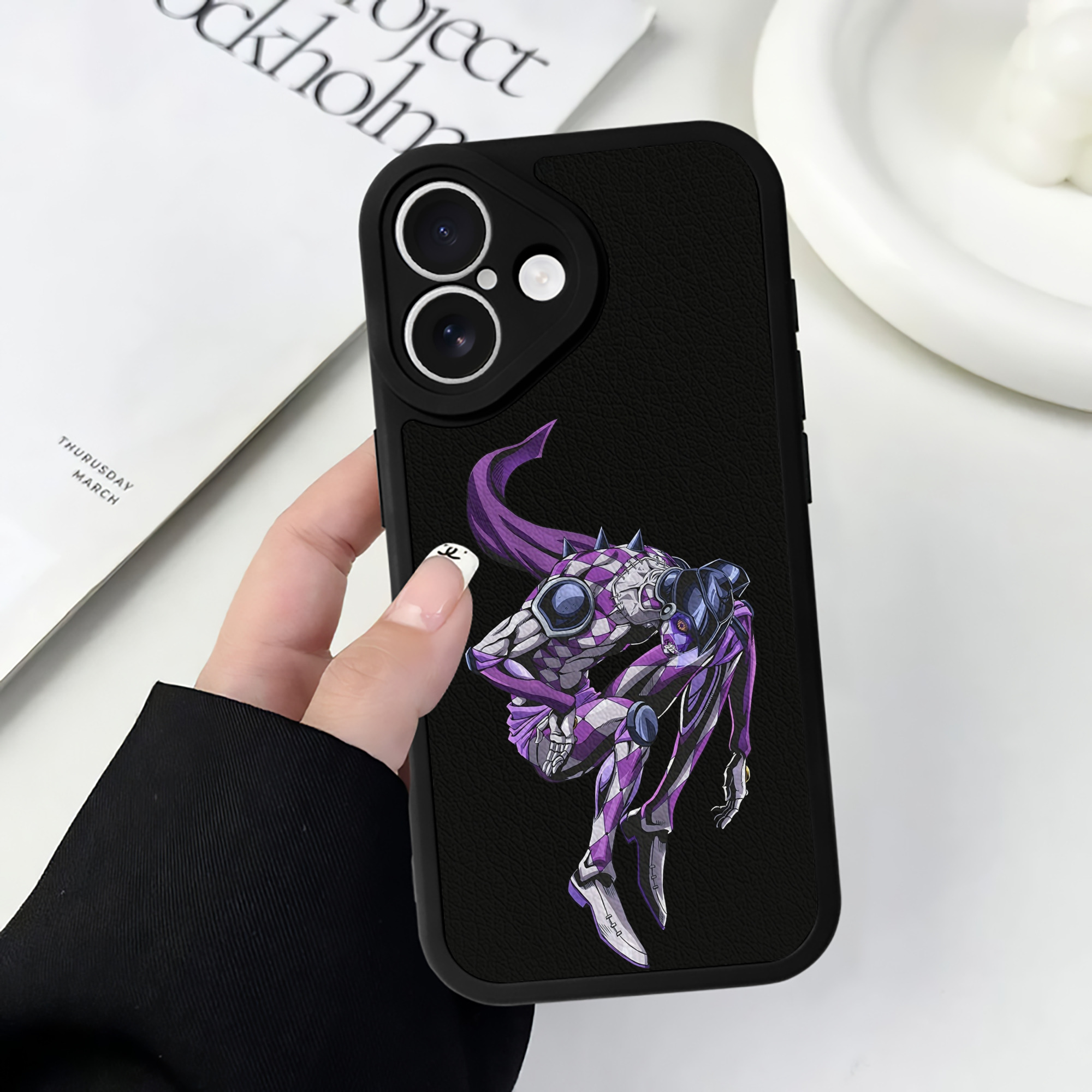 （画像用） ジョジョの奇妙な冒険 パンナコッタ?フー JoJo's Bizarre Adventure Pannacotta Fugo 【iPhone 16シリーズ対応】シリコンスマホケース（レザー調） 材質：シリコン